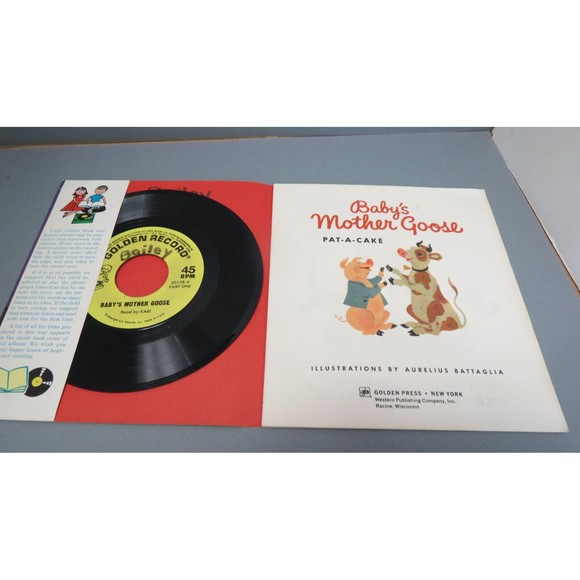 Baby's Mother Goose A Little Golden Read and Hear with 45 RPM Record 1948 - Picture 2 of 10